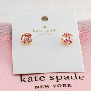 Kate Spade That Sparkle Gold Stud Earrings in Pink (with Dust Bag) Brand New